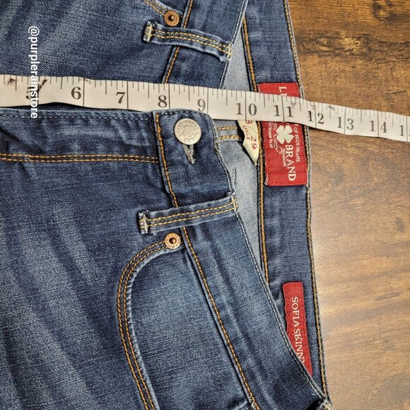 Lucky Brand Jeans 8 Sofie Skinny Ankle Mid Rise Medium Dark Wash Stretch Denim - Picture 9 of 13